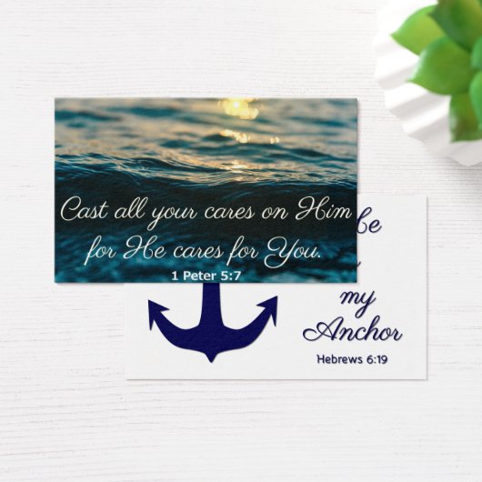 Cast Your Cares Waves Prayer Card (Desk)