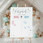 Cast your vote, baby girl or boy foam board<br><div class="desc">This gold,  gray and white foam board will perfectly complete your gender reveal party. This will be a modern and fun activity for a sweet modern gender neutral baby shower party. Complete is with our boy and girl stickers.</div>