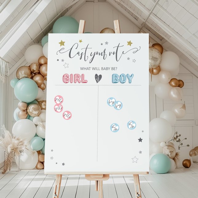 Cast your vote, baby girl or boy foam board (Creator Uploaded)