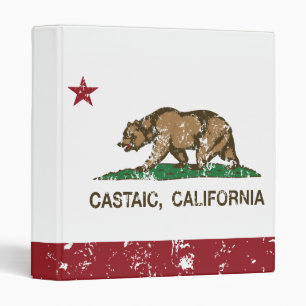 Castaic California Republic Bear Distressed 3 Ring Binder