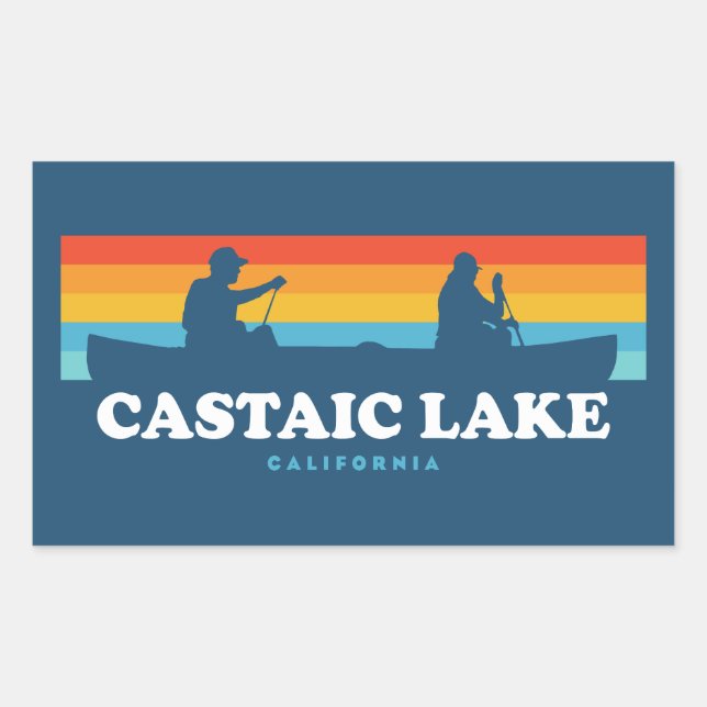 Castaic Lake California Canoe Rectangular Sticker (Front)