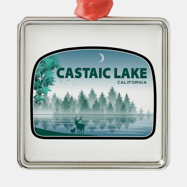 Castaic Lake California Deer Metal Ornament (Front)