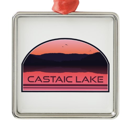 Castaic Lake California Red Sunrise Metal Ornament