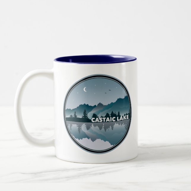 Castaic Lake California Reflection Two-Tone Coffee Mug (Left)