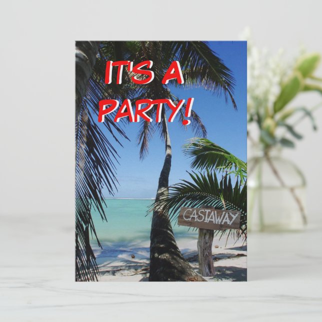 Castaway Party 2 Invitation (Standing Front)