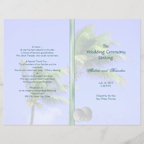 Castaway Tropical Island Wedding Program Template