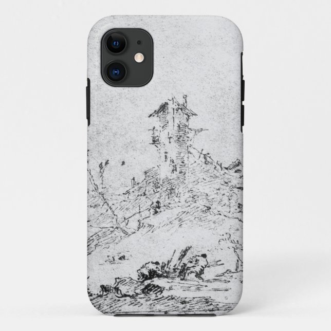 Castel Cogolo Per Andar a Trento (pen & ink on pap Case-Mate iPhone Case (Back)