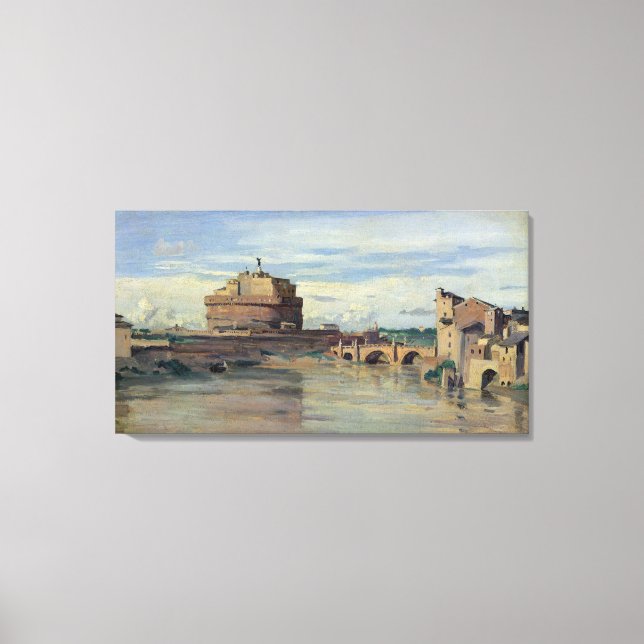 Castel Sant' Angelo and the River Tiber, Rome Canvas Print (Front)
