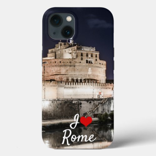 Castel Sant Angelo at night in Rome iPhone 13 Case