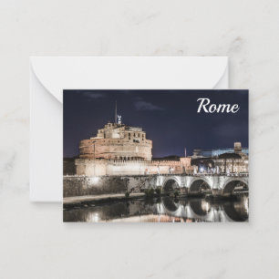 Castel Sant Angelo at night in Rome Note Card