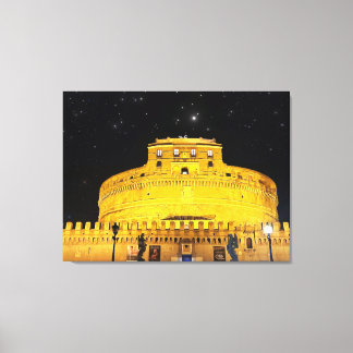 Castel Sant'Angelo night time starry Canvas Print