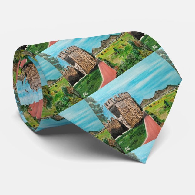 Castell de Benisanó Painting by Alfred Fox Neck Tie (Rolled)
