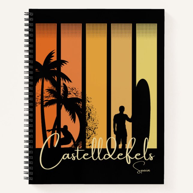 Castelldefels Spain Surfing Beach Notebook (Front)