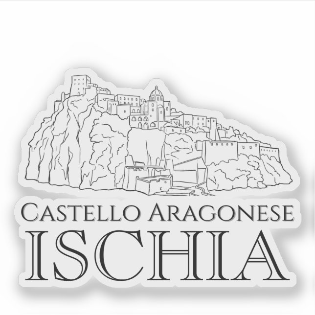 Castello Aragonese, Ischia Travel Sticker (Front)