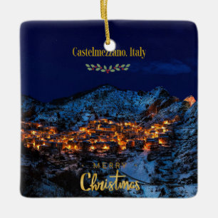 Castelmezzano, Italy Christmas Ceramic Ornament