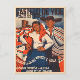 Castelo de Vide Portugal Vintage Poster 1930s Postcard