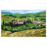 CASTELS IN CHIANTI LANDSCAPE ,YELLOW FLOWER FIELDS FABRIC