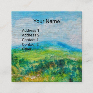 CASTELS IN CHIANTI LANDSCAPE ,YELLOW FLOWER FIELDS SQUARE BUSINESS CARD