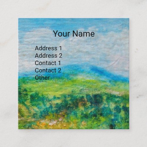 CASTELS IN CHIANTI LANDSCAPE YELLOW FLOWER FIELDS SQUARE BUSINESS CARD