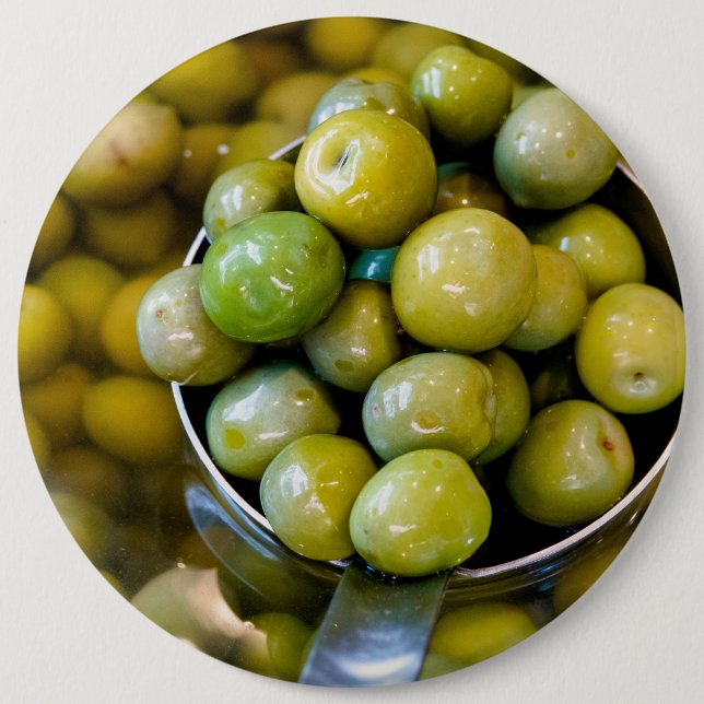 Castelvetrano Sweet Green Olives Button (Front)