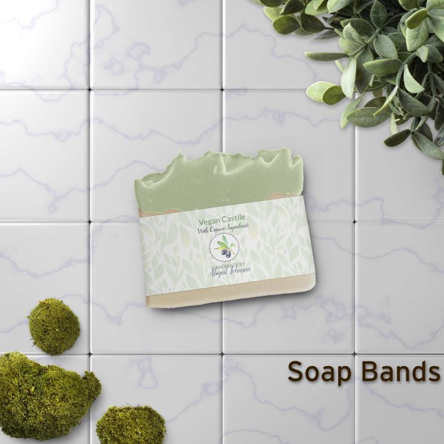 Castile Olive Oil Artisan Soap Band Wrap Packaging (Creator Uploaded)
