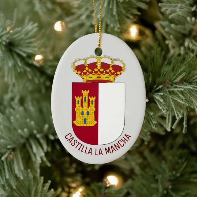 Castilla La Mancha coat of arms - Spain Ceramic Ornament (Tree)