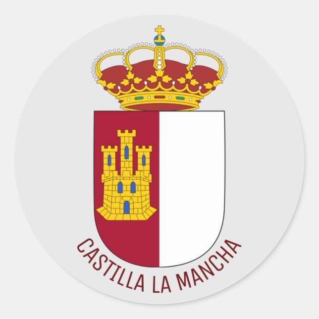 Castilla La Mancha coat of arms - Spain Classic Round Sticker (Front)