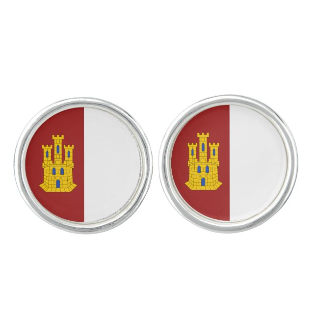 Castilla La Mancha coat of arms - Spain Cufflinks (Front)