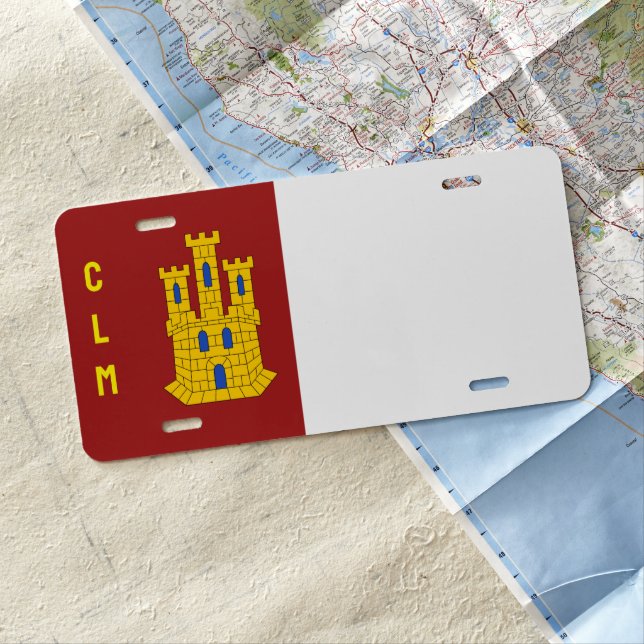 Castilla La Mancha coat of arms - Spain License Plate (In Situ)