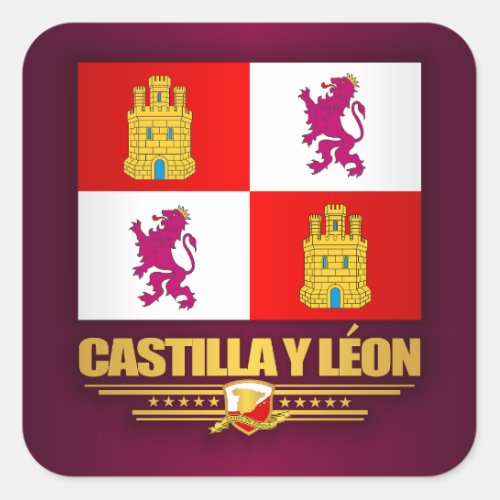 Castilla y Leon Flag Square Sticker