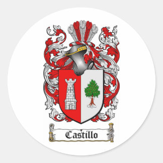 CASTILLO FAMILY CREST - CASTILLO COAT OF ARMS CLASSIC ROUND STICKER