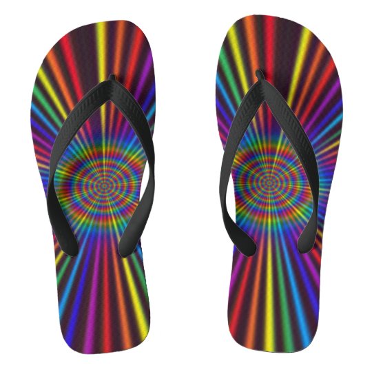 rainbow colored flip flops