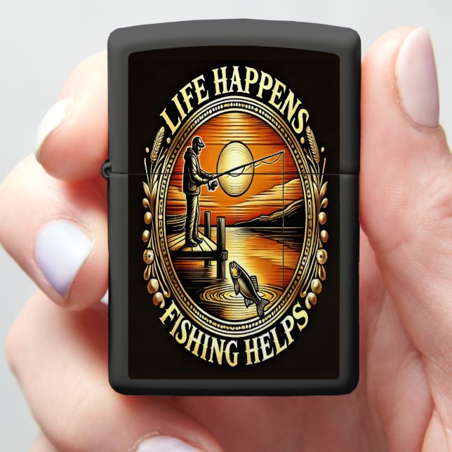 Casting Away the Worries Zippo Lighter (In Hand)