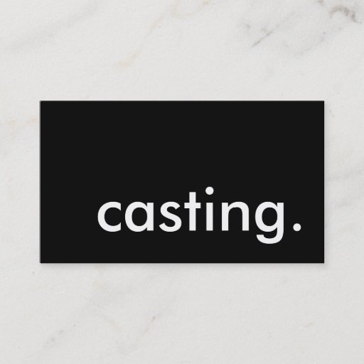 Customizable casting. business card templates