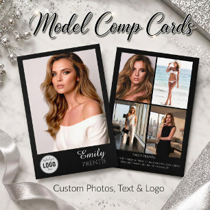 Casting Call Comp Cards 5 Photos with Logo