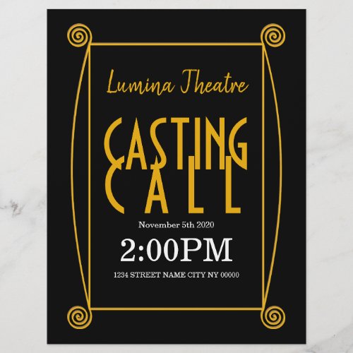 Casting Call Theater Art Music Flyer