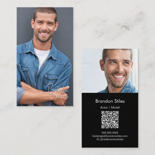 Casting Essentials Photo Business Card | QR Code (Front/Back)
