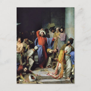 Casting Out the Money Changers by Carl Bloch Postcard