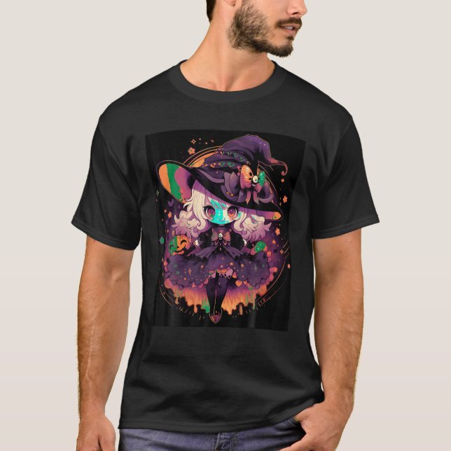 Casting Spells Captivating Halloween Witch T Shirt (Front)