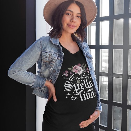 Casting Spells for Two Goth Pregnancy Announcement T_Shirt