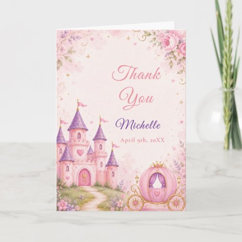 Castle and Carriage Thank you Card