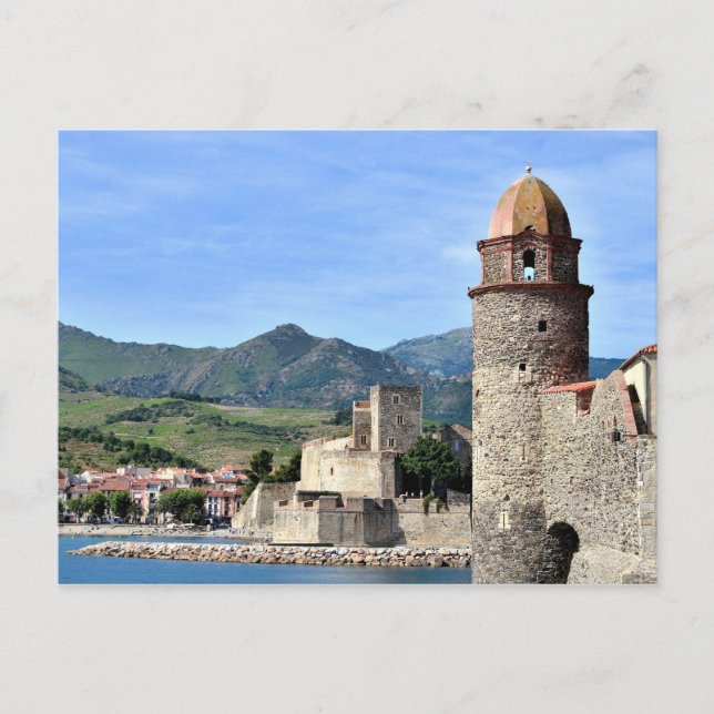 Castle and church of Collioure in France Postcard (Front)