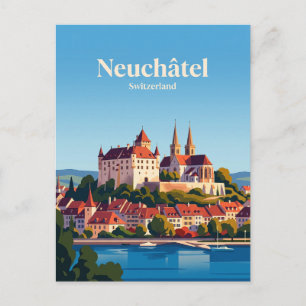 Castle and Collegiate Church, Neuchâtel Postcard