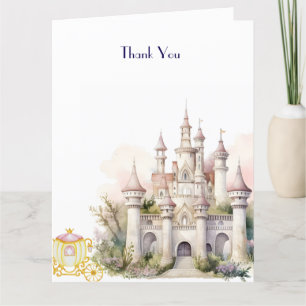 Castle and Fairy Twin Baby Shower Thank You Card