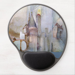 Castle and Knight Rare vintage fantasy watercolor Gel Mouse Pad