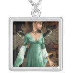 Castle Angel Silver Plated Necklace