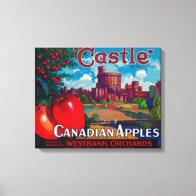 Castle Apple Label - Westbank B.C. Canada Canvas Print (Front)