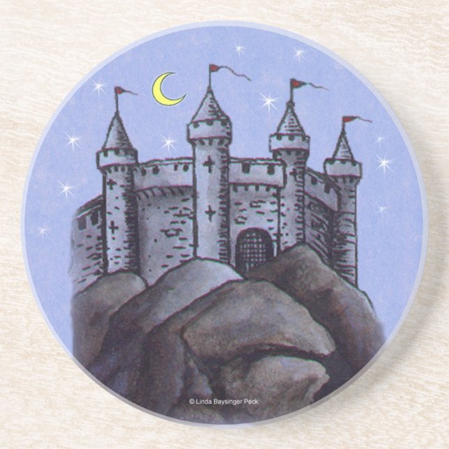 Castle at Night Drink Coaster (Front)