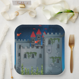 Castle at Night Paper Plates