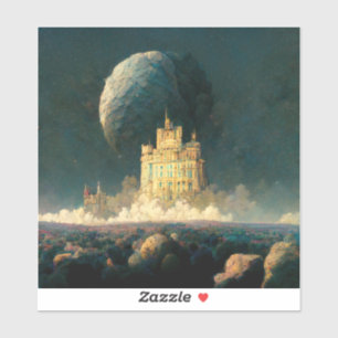 Castle At The Edge Of The World Fantasy Sci-Fi Sticker